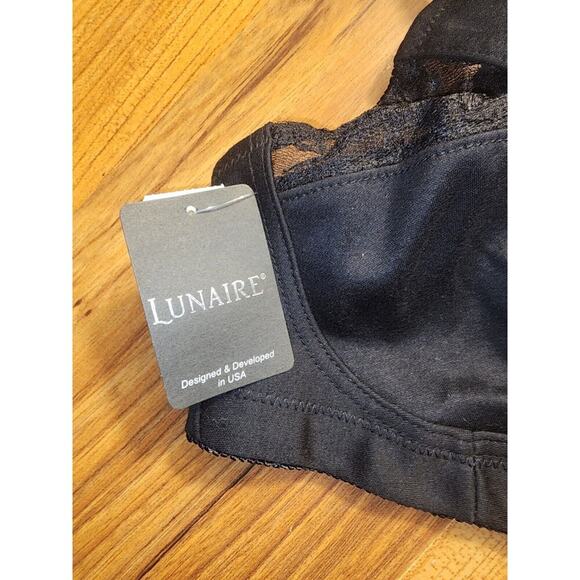 Lunaire Bra Wireless Size 34d Black Lace 16041 - Picture 4 of 8